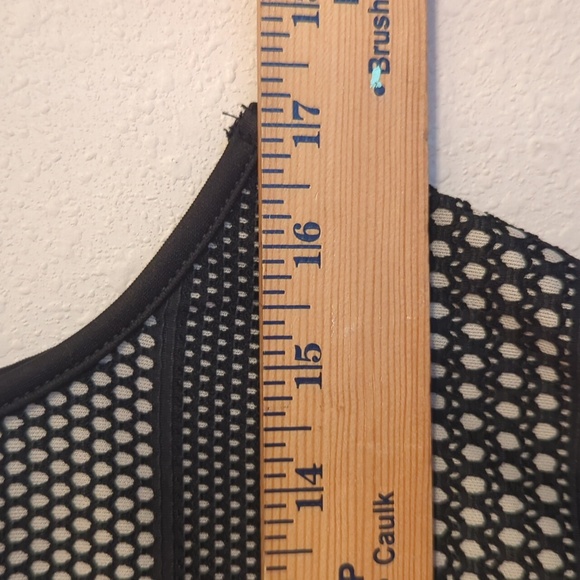 Crystal Doll Black and Tan Mesh Midi Dress Size 7 - Picture 7 of 9